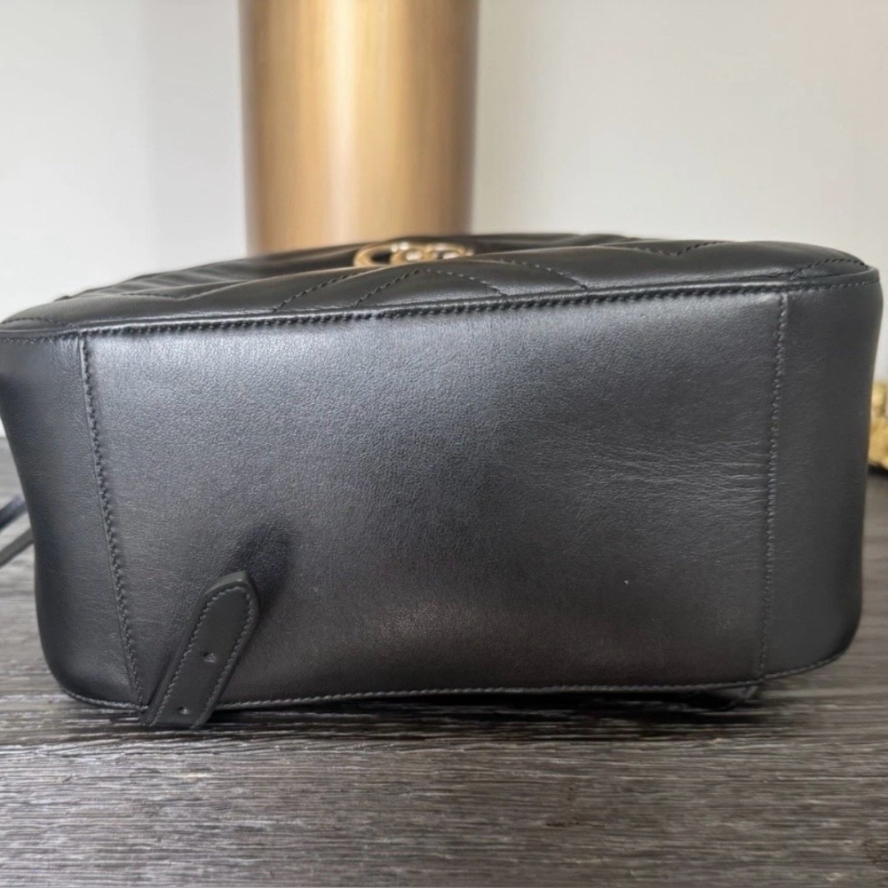 Authentic — Gucci GG Marmont Mini Backpack – Black Matelassé Leather - Picture 7 of 16